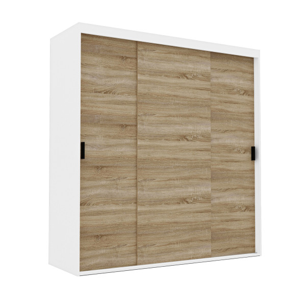 Szafa przesuwna STILO 180 cm - biała/dąb sonoma 728391