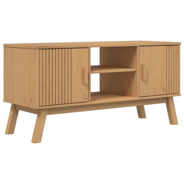 Szafka Pod Telewizor Drewniana Półka Stolik RTV Brązowy 114x43x57 cm 770938