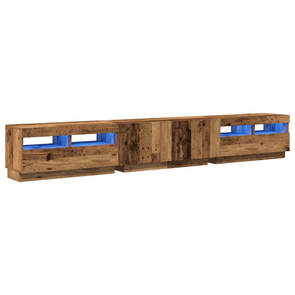 Szafka Pod Telewizor Drewniana Półka Stolik RTV Brązowy 260x35x40 cm 770949