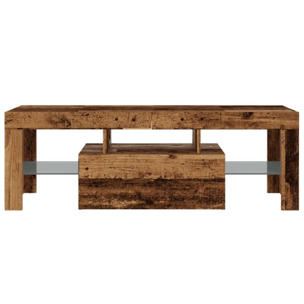 Szafka Pod Telewizor Drewniana Półka Stolik RTV Brązowy LED 120x36.5x40 cm 765035
