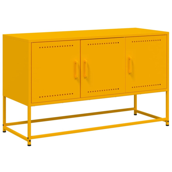 Szafka Pod Telewizor Musztardowa Półka Szafka RTV Stalowa 100.5x39x60.5 cm 867590