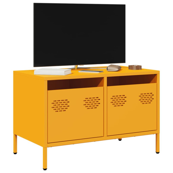 Szafka Pod Telewizor Musztardowa Półka Szafka RTV Stalowa 68x39x43.5 cm 867640