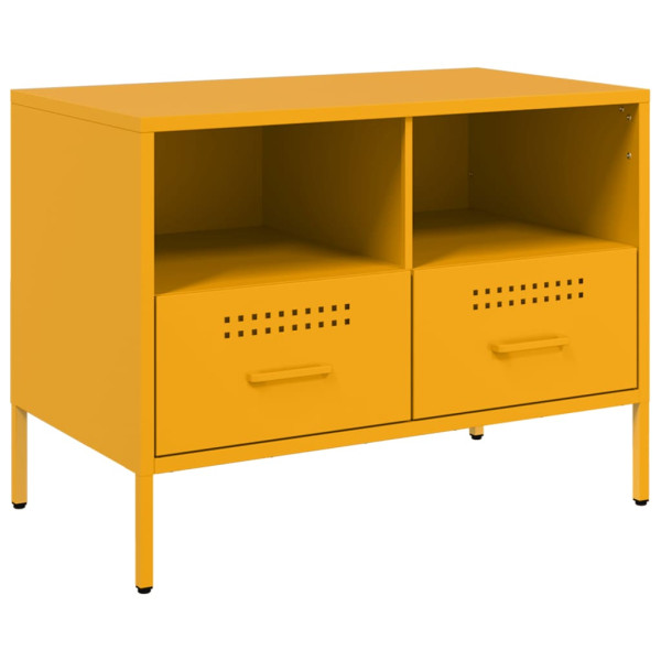 Szafka Pod Telewizor Musztardowa Półka Szafka RTV Stalowa 68x39x50.5 cm 868131