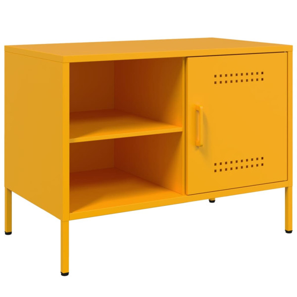 Szafka Pod Telewizor Musztardowa Półka Szafka RTV Stalowa 68x39x50.5 cm 867473