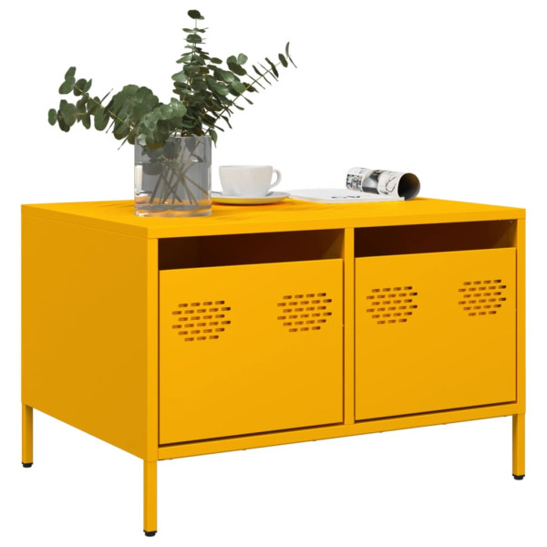 Szafka Pod Telewizor Musztardowa Półka Szafka RTV Stalowa 68x50x43.5 cm 867571