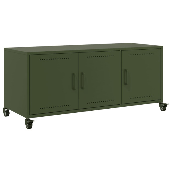 Szafka Pod Telewizor Oliwkowa Półka Szafka RTV Stalowa 100.5x39x43.5 cm 867986