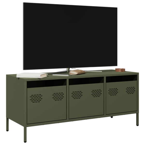Szafka Pod Telewizor Oliwkowa Półka Szafka RTV Stalowa 101.5x39x43.5 cm 867584