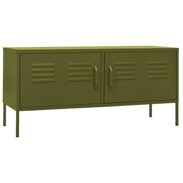 Szafka Pod Telewizor Oliwkowa Półka Szafka RTV Stalowa 105x35x50 cm 867936