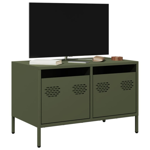 Szafka Pod Telewizor Oliwkowa Półka Szafka RTV Stalowa 68x39x43.5 cm 867843