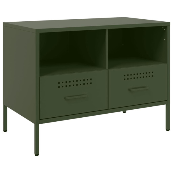 Szafka Pod Telewizor Oliwkowa Półka Szafka RTV Stalowa 68x39x50.5 cm 867887