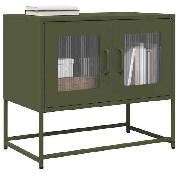 Szafka Pod Telewizor Oliwkowa Półka Szafka RTV Stalowa 68x39x60.5 cm 867890