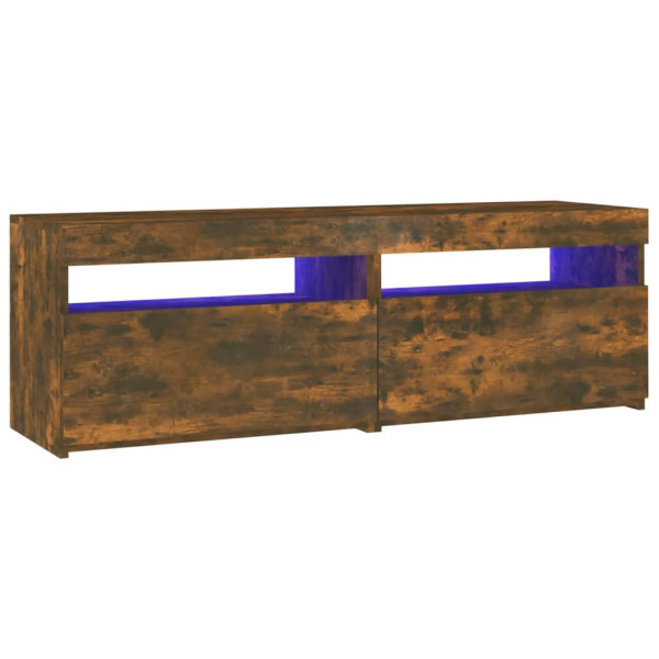Szafka Pod Telewizor Półka Stolik RTV Brązowy LED 120x35x40 cm 763497
