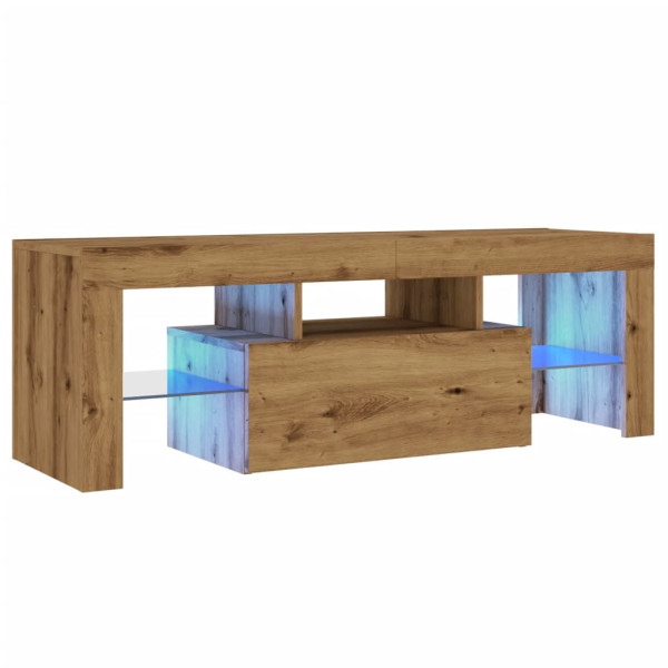 Szafka Pod Telewizor Półka Stolik RTV Brązowy LED 120x36.5x40 cm 765080
