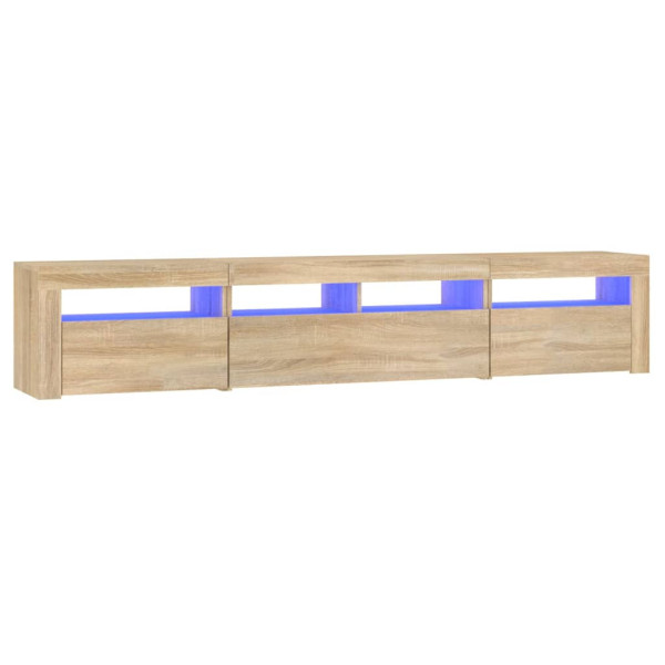 Szafka Pod Telewizor Półka Stolik RTV Brązowy LED 210x35x40 cm 766352