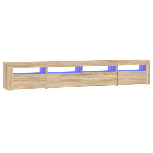 Szafka Pod Telewizor Półka Stolik RTV Brązowy LED 240x35x40 cm 766351