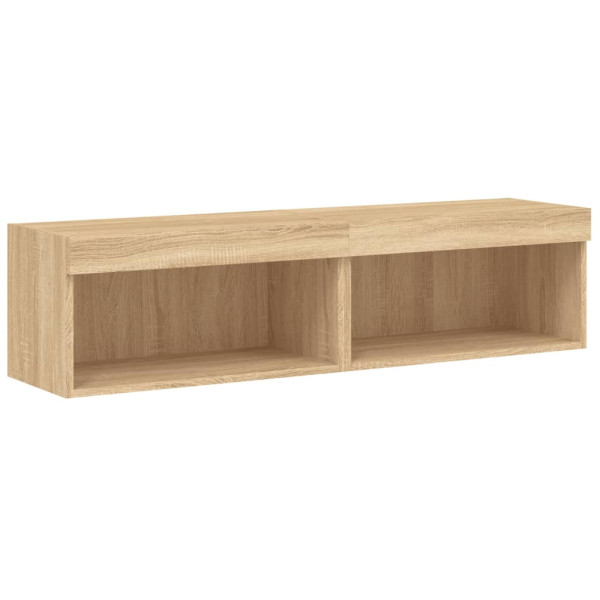 Szafka Pod Telewizor Półka Stolik RTV Brązowy LED 60x30x30 cm 764833