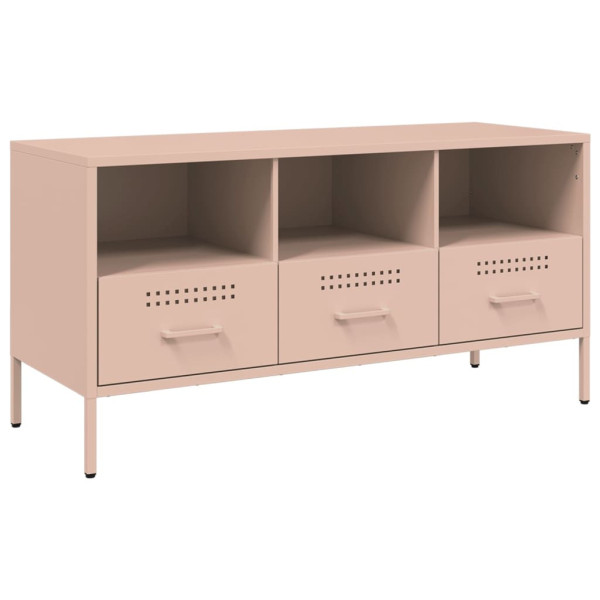 Szafka Pod Telewizor Półka Stolik RTV Różowy Stal 100.5x39x50.5 cm 763458