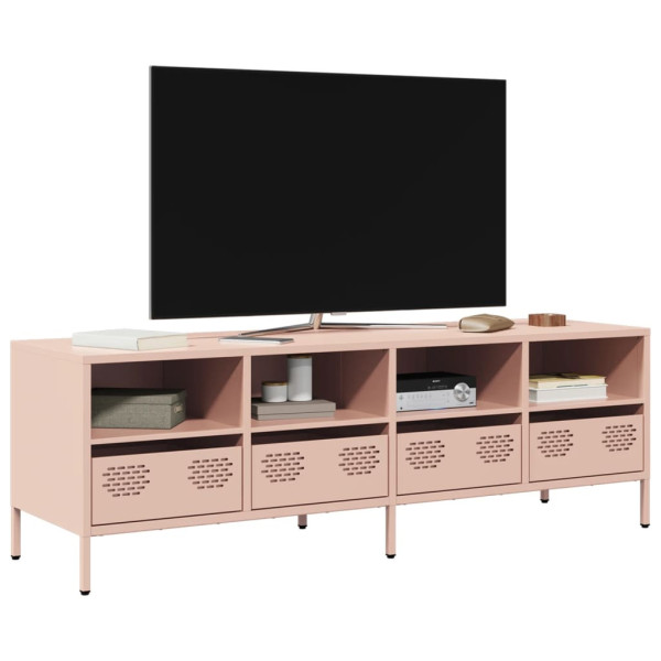 Szafka Pod Telewizor Półka Stolik RTV Różowy Stal 135x39x43.5 cm 763440