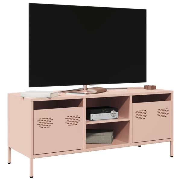 Szafka Pod Telewizor Różowa Półka Szafka RTV Stalowa 101.5x39x43.5 cm 867859