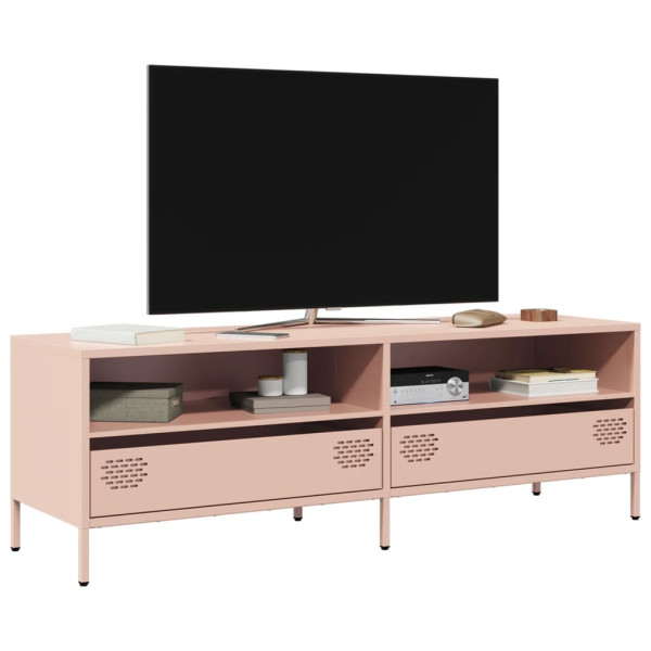 Szafka Pod Telewizor Różowa Półka Szafka RTV Stalowa 135x39x43.5 cm 868070