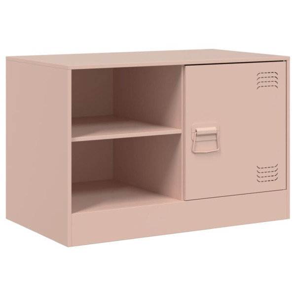 Szafka Pod Telewizor Różowa Półka Szafka RTV Stalowa 67x39x44 cm stalowa 867546