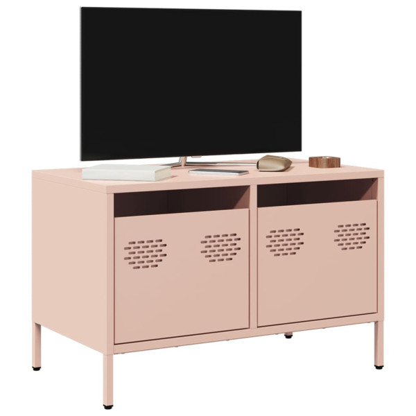Szafka Pod Telewizor Różowa Półka Szafka RTV Stalowa 68x39x43.5 cm 867631