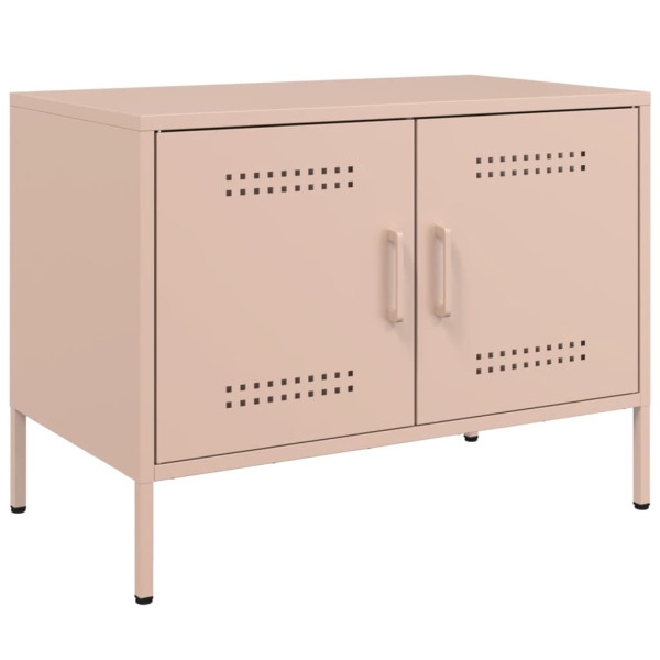 Szafka Pod Telewizor Różowa Półka Szafka RTV Stalowa 68x39x50.5 cm 867458