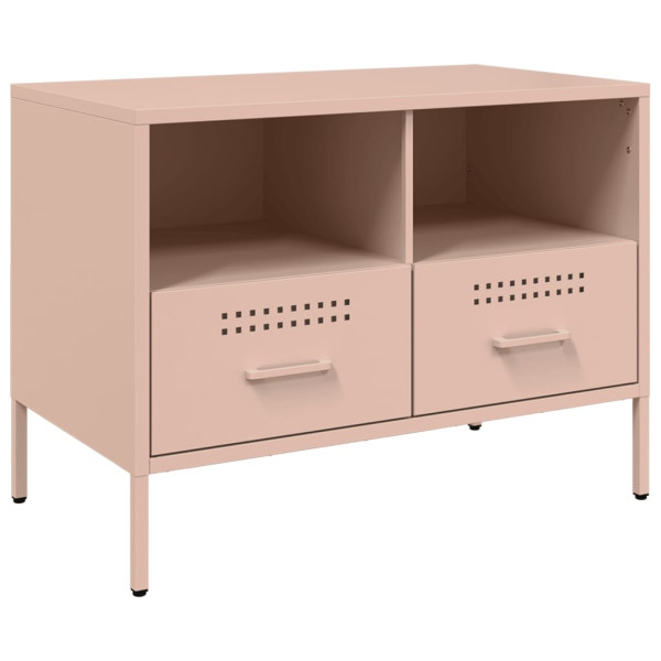 Szafka Pod Telewizor Różowa Półka Szafka RTV Stalowa 68x39x50.5 cm 867161