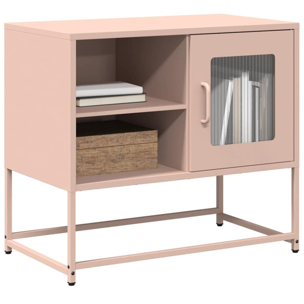 Szafka Pod Telewizor Różowa Półka Szafka RTV Stalowa 68x39x60.5 cm 867862