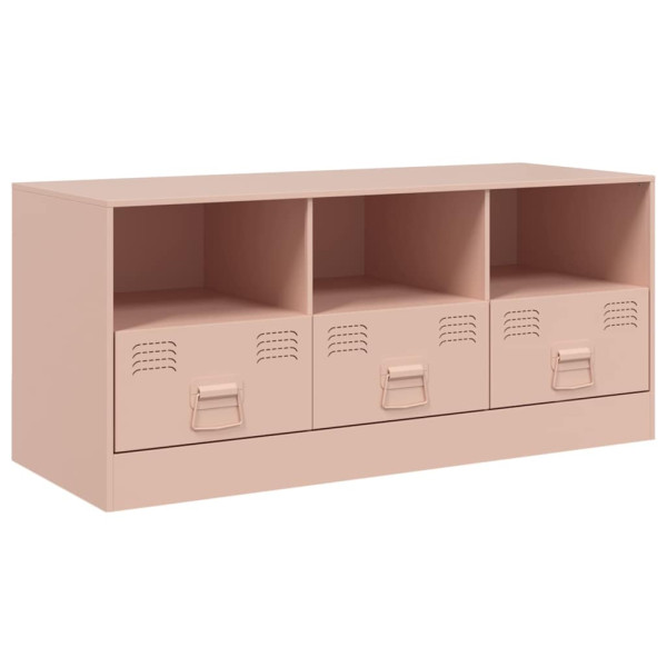 Szafka Pod Telewizor Różowa Półka Szafka RTV Stalowa 99x39x44 cm 867515