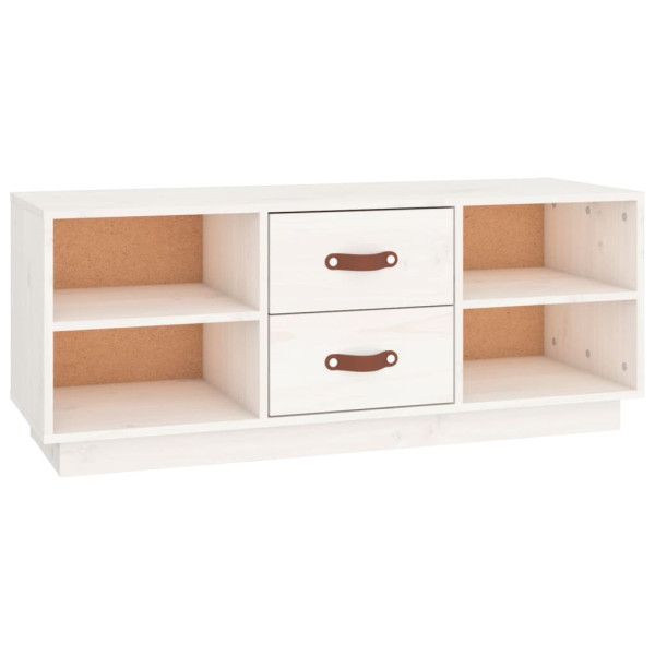 Szafka Pod Telewizor RTV Komoda Drewniana Biała 100x34x40 cm 762122
