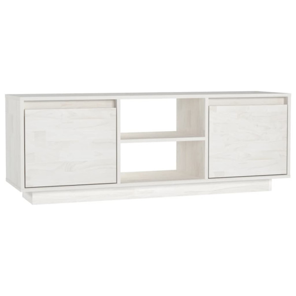 Szafka Pod Telewizor RTV Komoda Drewniana Biała 110x30x40 cm 762102