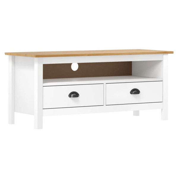 Szafka Pod Telewizor RTV Komoda Drewniana Biała 110x40x47 cm 762028
