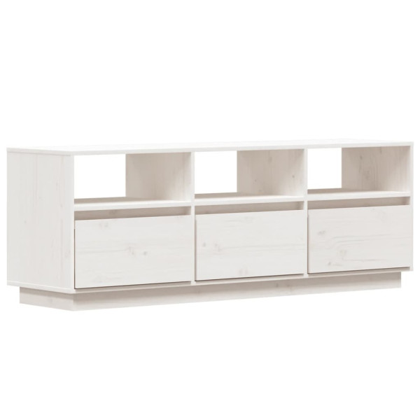 Szafka Pod Telewizor RTV Komoda Drewniana Biała 140x37x50 cm 762458