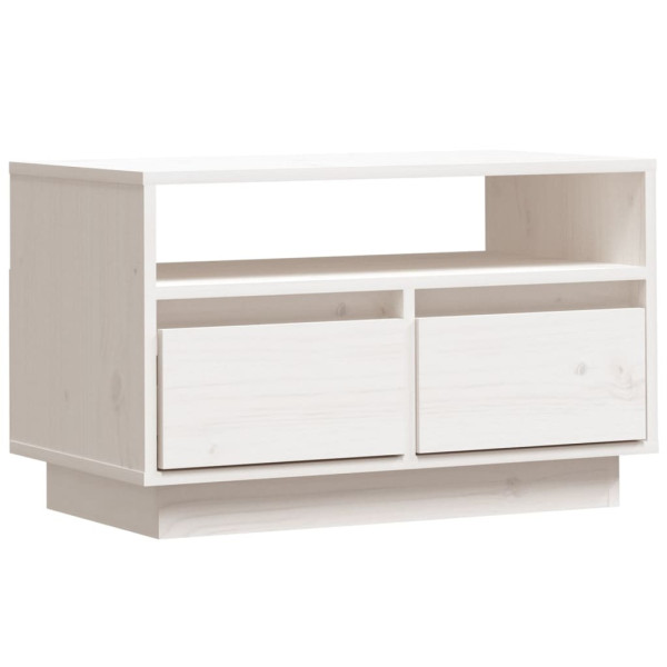 Szafka Pod Telewizor RTV Komoda Drewniana Biała 60x35x37 cm 762455