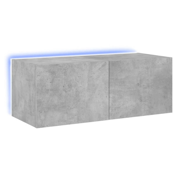 Szafka pod Telewizor Rtv Szary Mat LED Drzwiczki Nowoczesny 80x35x31cm 763439