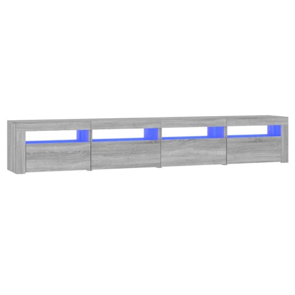 Szafka pod Telewizor Rtv Zestaw Szary Mat LED 240x35x40cm 762203