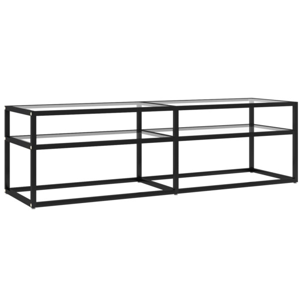 Szafka Pod Telewizor Stolik Konsola Szafka RTV Szkło Stal 140x40x40.5 cm 867975