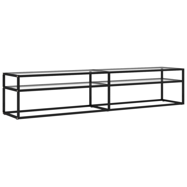 Szafka Pod Telewizor Stolik Konsola Szafka RTV Szkło Stal 200x40x40.5 cm 867115