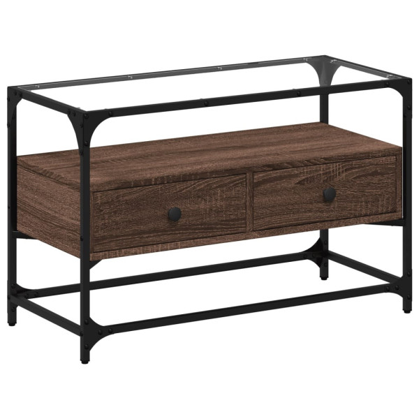Szafka Pod Telewizor Stolik Półka Szafka RTV Brązowa 80x35x51 cm 763420