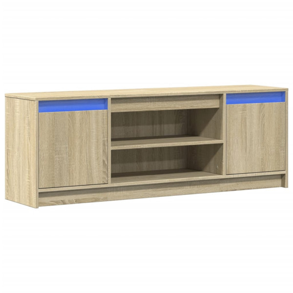 Szafka Pod Telewizor Stolik Półka Szafka RTV Brązowa LED 139.5x34x50 cm 762817