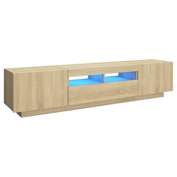 Szafka Pod Telewizor Stolik Półka Szafka RTV Brązowa LED 180x35x40 cm 762805