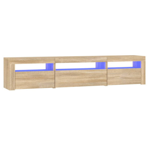 Szafka Pod Telewizor Stolik Półka Szafka RTV Brązowa LED 195x35x40 cm 762811