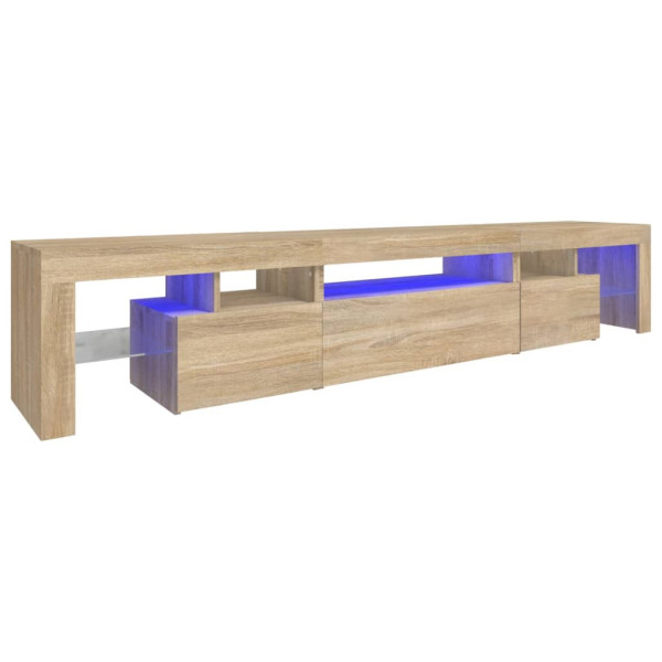 Szafka Pod Telewizor Stolik Półka Szafka RTV Brązowa LED 215x36.5x40 cm 762804