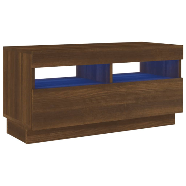 Szafka Pod Telewizor Stolik Półka Szafka RTV Brązowa LED 80x35x40 cm 762816