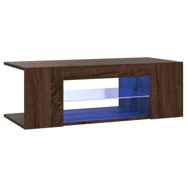 Szafka Pod Telewizor Stolik Półka Szafka RTV Brązowa LED 90x39x30 cm 763455