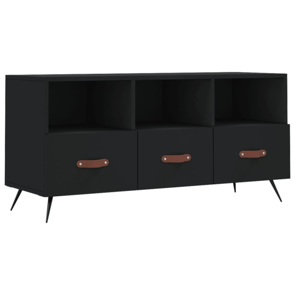 Szafka Pod Telewizor Stolik Półka Szafka RTV Czarna 102x36x50 cm 764474
