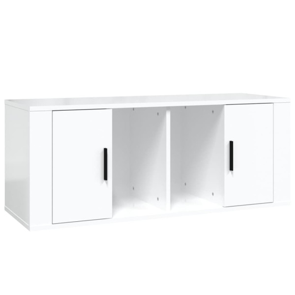 Szafka Pod Telewizor Szafka RTV Komoda Biały Połysk 100x35x40 cm 762015