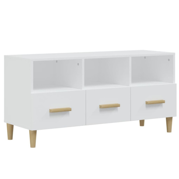 Szafka Pod Telewizor Szafka RTV Komoda Biały Połysk 102x36x50 cm 762045