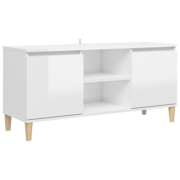 Szafka Pod Telewizor Szafka RTV Komoda Biały Połysk 103,5x35x50 cm 762103